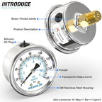 MEANLIN MEASURE 0~160Psi Dry Pressure Gauge Stainless Steel 1/4" NPT 2" FACE - Image 4