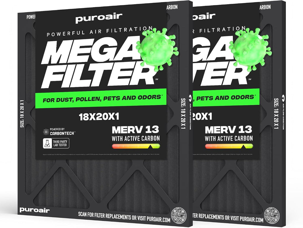 MegaFilter 18x20x1 Air Filter MERV 13 HVAC Furnace Filter (2-Pack)