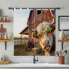 Farm Yaks Bedroom Curtains 72 Inch Length, Window Curtains Tab Top, Farmhouse - Image 3
