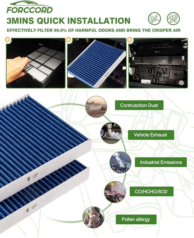 Cabin & Engine Air Filter Fit for Honda CRV CR-V CR V 2018-2019 2.4L Activated - Image 7