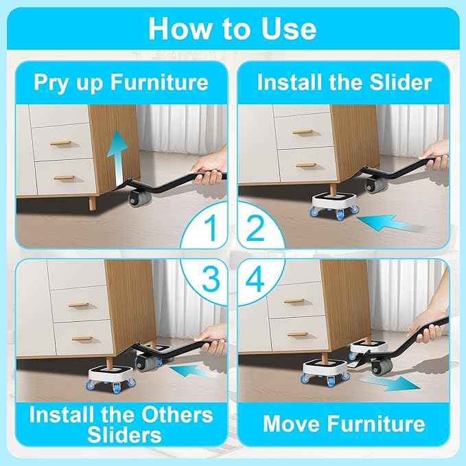 New Upgrade Furniture Sliders, Furniture Dolly