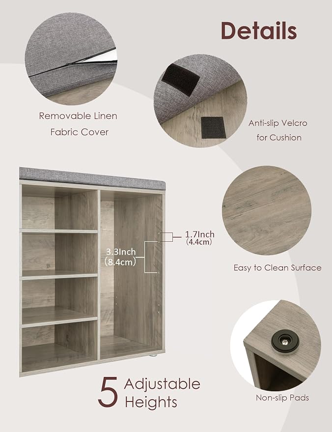 DINZI LVJ Shoe Storage Bench - Image 8