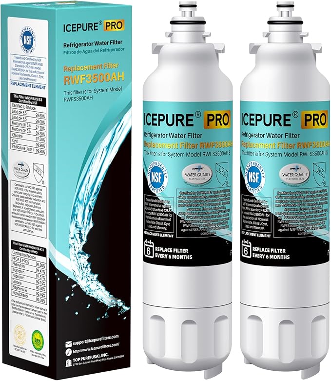 ICEPURE PRO ADQ73613401 NSF401&473&53&42 Certified Refrigerator Water Filter by ICEPURE