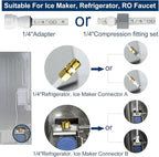 Refrigerator Water Line Kit Connection and 1/4 Compression Ice Maker - Image 5