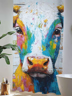Sheer Curtains 84 Inches Long, Funny Colorful Cow Semi Sheer Curtains Light - Image 4