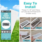 Air Vent Filters For Home 1 Pack of 12-4" x 12” – Register Vent Filters – AC - Image 2
