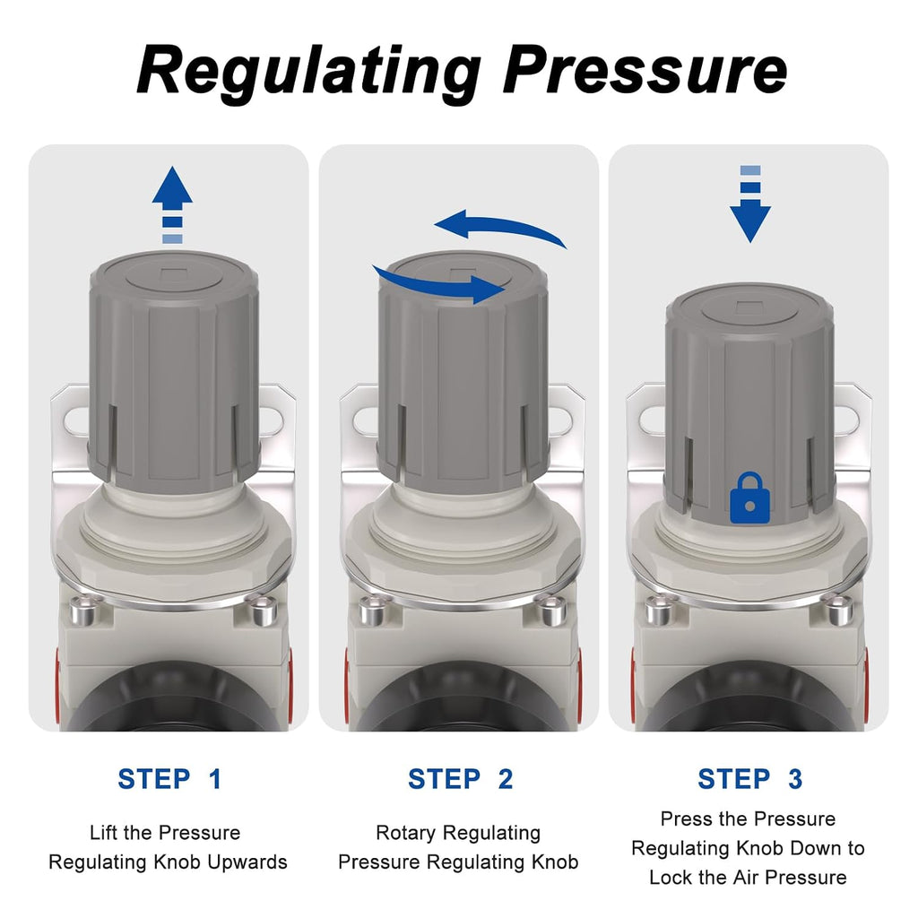 1/4" NPT Air Compressor Filter & Pressure Regulator Combo AW2000-02D