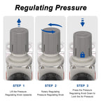 1/4" NPT Air Compressor Filter & Pressure Regulator Combo AW2000-02D