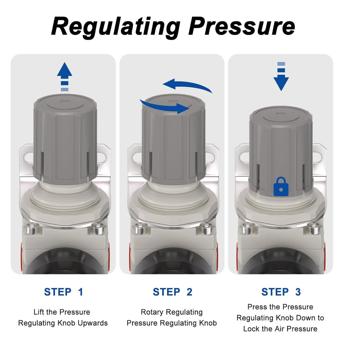 1/4" NPT Air Compressor Filter & Pressure Regulator Combo AW2000-02D