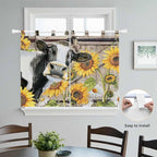 Retro Farmhouse Flower Bedroom Curtains 63 Inch Length, Window Curtains Tab Top - Image 4