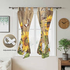 Farmhouse Sunflowers Bathroom Curtains 63 Inch Length, Window Curtains Tab Top - Image 5