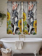 Farmhouse Living Room Curtains 72 Inches length, Vintage Sunflowers Animals - Image 7