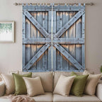 Farmhouse Wood Grain Living Room Curtains 84 Inch Length, Window Curtains Tab - Image 3