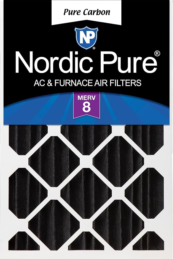 Nordic Pure 18x24x4 Pure Carbon Pleated Odor Reduction Merv 8 Furnace Filter 1 by NordicPure