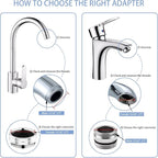 12 pcs Faucet Adapter Kit, CNYMANY Kitchen Aerator Adapter Set Male Female Sink - Image 3