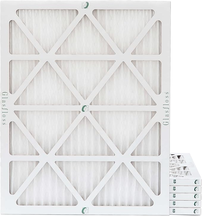 Glasfloss 20x24x1 MERV 10 Pleated Air Filters Box of 6. Actual Size: 19-3/8 x by Glasfloss