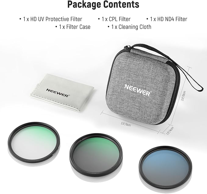 NEEWER 37mm UV/CPL/ND Lens Filter Kit - Image 8