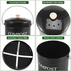 Kitchen Compost Bin 0.8 Gallon Metal Countertop Compost Bin - Image 4