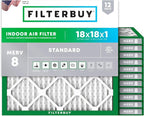Filterbuy 18x18x1 Air Filter MERV 8 Essential Dust & Allergy Defense, by Filterbuy