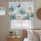 Spring Floral Kitchen Curtains 45 Inch Length, Short Cafe Window Curtains Tab - Image 9