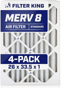 Filter King 26x33.5x1 Air Filter | 4-PACK | MERV 8 HVAC Pleated A/C Furnace by FilterKing