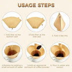 130 Count #4 Cone Coffee Filters 8-12 Cup, Unbleached Natural Paper, Disposable - Image 4
