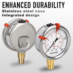 0 to 200 Psi Pressure Gauge, Glycerin Liquid Filled, 2.5 inch Dial, 1/4" NPT - Image 3