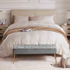 DUHOME Modern Velvet Ottoman Bench, Button-Tufted Upholstered Bedroom Benches