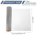 uxcell 40 Mesh 79" x 10" Woven Wire Mesh, 316 Stainless Steel Air Vent Filter - Image 2