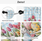 Easter Window Curtains 63 Inch Long 2 Panel Set, Rod Pocket Bedroom Curtains & - Image 9