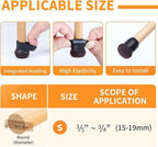Ezprotekt 24 Pcs Small Black Silicone Chair Leg Floor Protectors