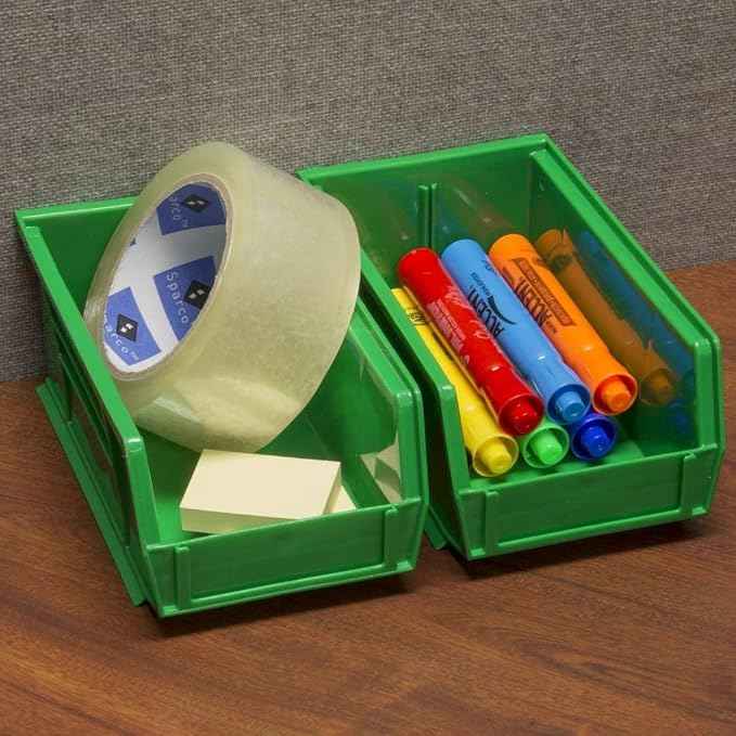 Akro-Mils 30220 AkroBins Plastic Storage Bins, Space-Saving Stackable Bins