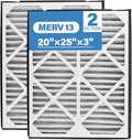 20x25x3 MERV 13 Pleated Air Filter, 2 Pack, Compatible by LIWEDFG
