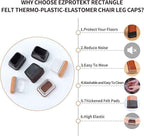 Ezprotekt 16 Pcs Rectangle Silicone Chair Leg Floor Protectors, Felt Rectangle
