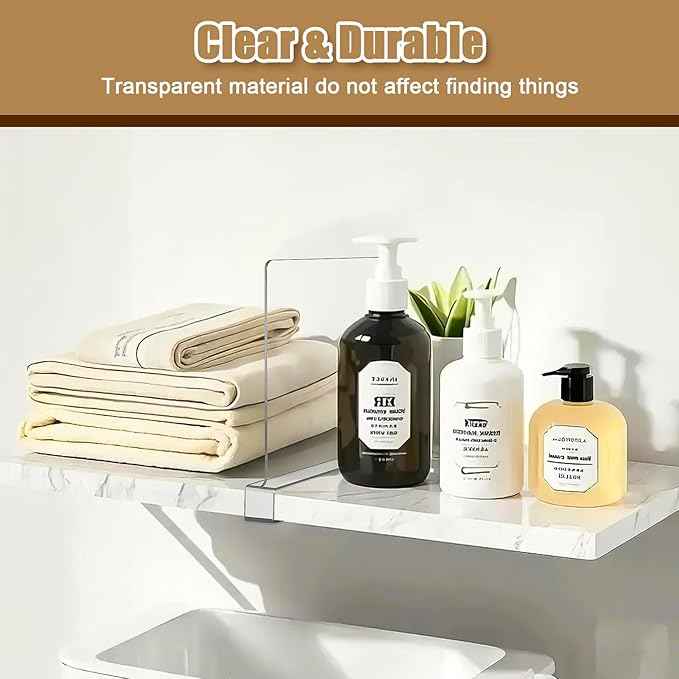 6 Pack Clear Acrylic Shelf Dividers