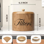 Coffee Filter Holder, Wooden Coffee Filter Storage - Image 2