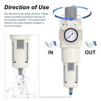 1"NPT Air Filter Regulator Combo Piggyback, 5 Micron Brass Element, Semi-Auto - Image 4