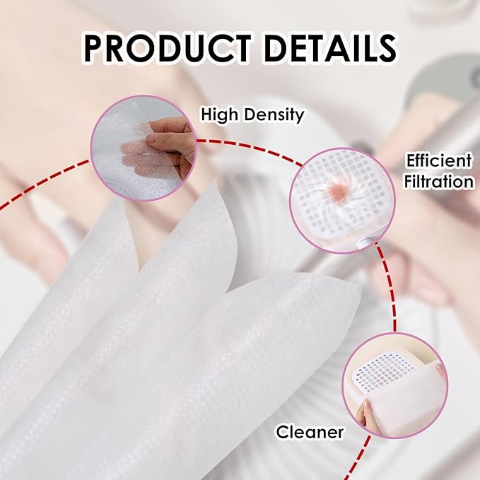 300 Sheets Nail Dust Collector Filter Paper: Disposable Dust Vacuum Filter - Image 3