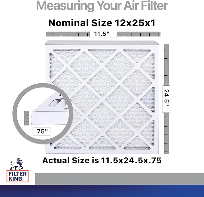 Filter King 12x25x1 Air Filter | 4-PACK | Carbon MERV 8 HVAC Pleated A/C - Image 2