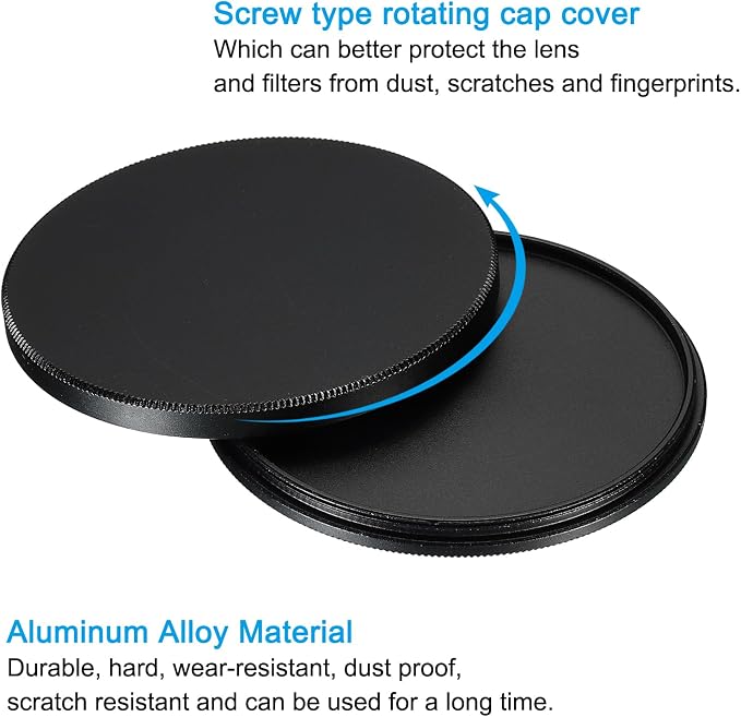 PATIKIL 62mm Lens Cap, Camera Lens Cap Cover Universal Lens Filter Stack Cap - Image 4