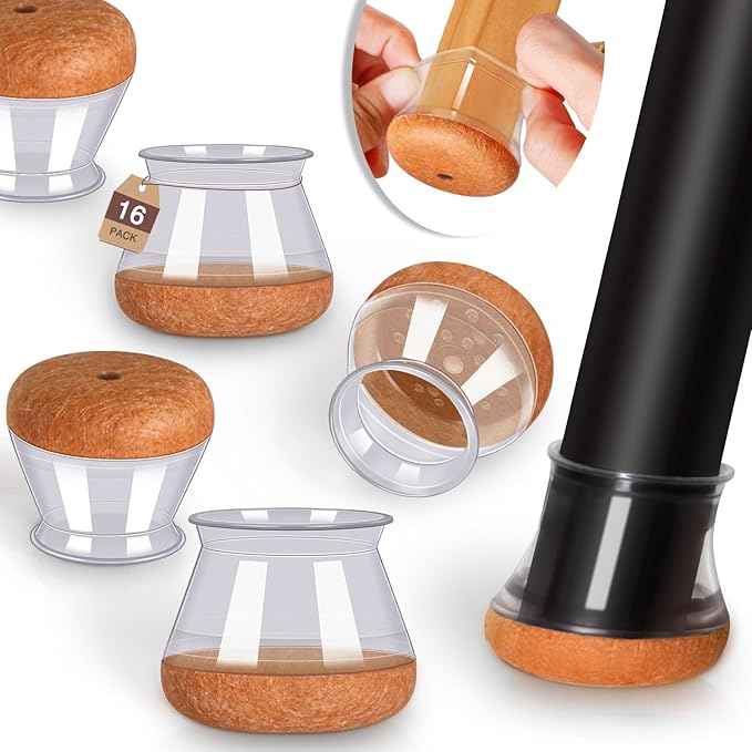 16 Pack Chair Leg Floor Protectors Chair Leg Protectors