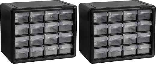 Akro-Mils 16-Drawer Plastic Storage Cabinet | 10-1/2 x 6-1/2 x 8-1/2 Inch |