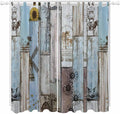 Blue Grey Wooden Living Room Curtains 96 Inch Length, Window Curtains Tab Top by Unknown