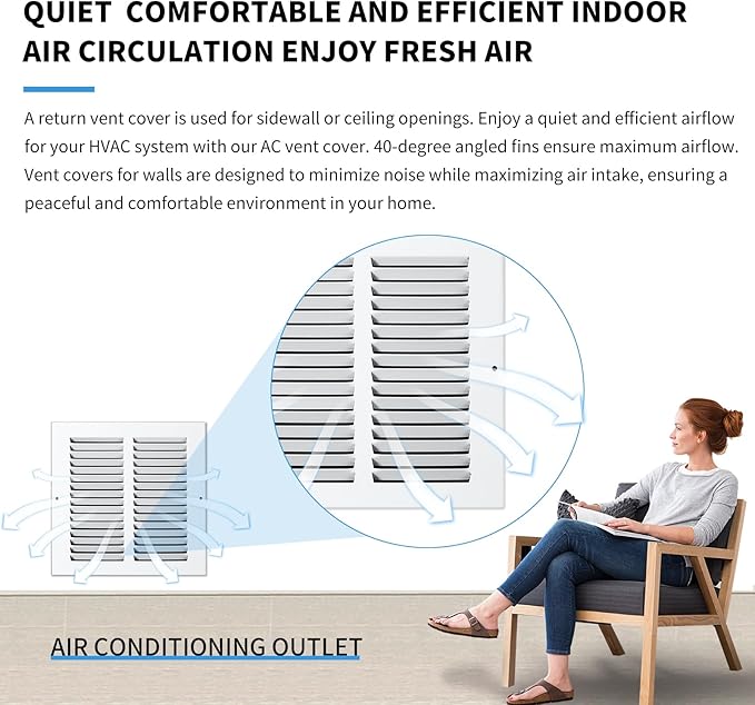 20x12 Return Air Grille, Air Return Vent Cover, Flat Vent Cover, Rejillas De - Image 7