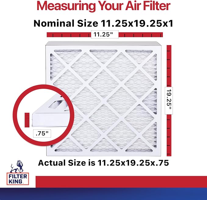 Filter King 11.25x19.25x1 Air Filter | 12-PACK | MERV 11 HVAC Pleated A/C - Image 2