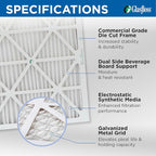 Glasfloss 20x24x2 MERV 10 2" Inch Pleated Air Filters Box of 6. Actual Size: - Image 3