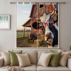 Farm Cows Bedroom Curtains 72 Inch Length, Window Curtains Tab Top, Farmhouse - Image 9