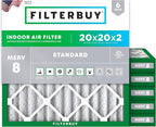 Filterbuy 20x20x2 Air Filter MERV 8 Essential Dust & Allergy Defense, by Filterbuy