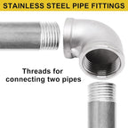 1Pc 304 Stainless Steel 90 Degree Elbow 1" NPT Female x 1" NPT Female Threaded - Image 6