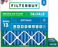 Filterbuy 14x14x2 Air Filter MERV 13 Optimal Smoke & Allergy Defense, by Filterbuy